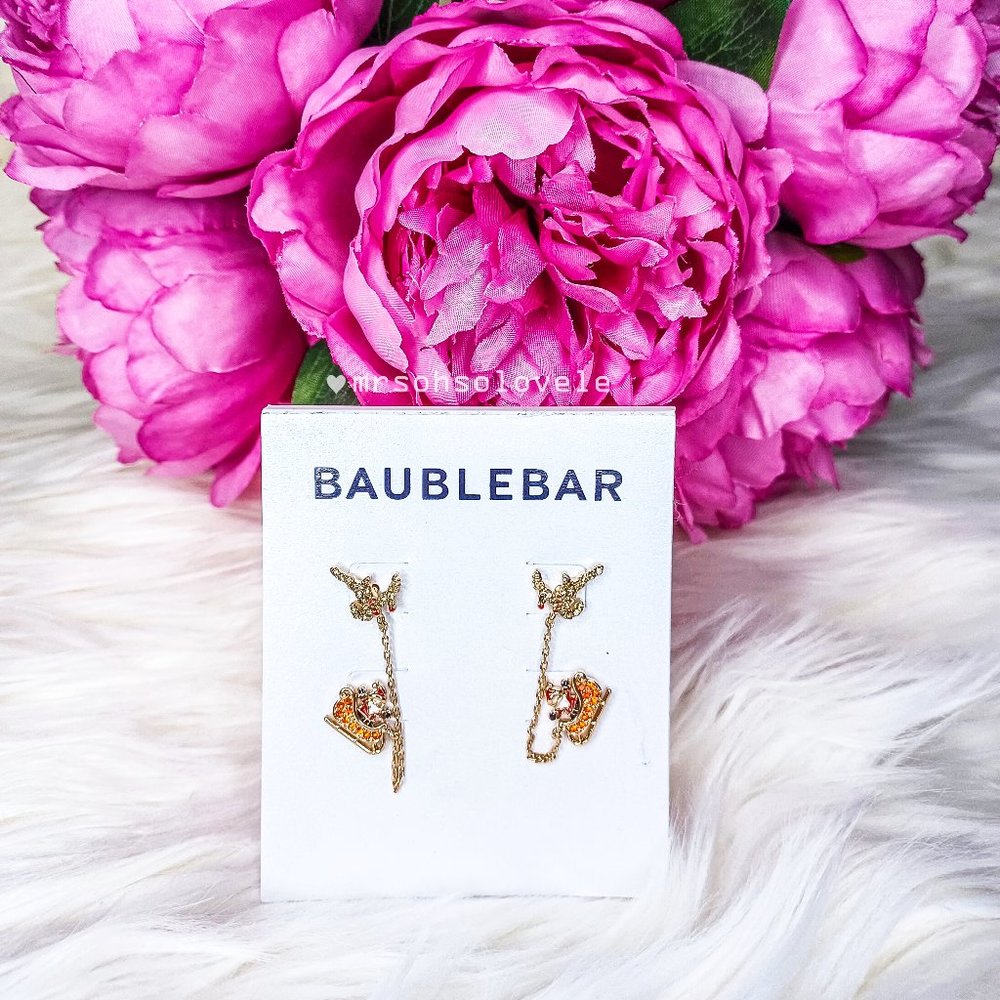 BAUBLEBAR Christmas Santa Sleigh and Reindeer Dangle Earrings
